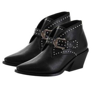NWT Seven7 Women's Dallas Studded Western Ankle Boot - Black - Size 7